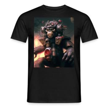Monkey War Gift - Men's T-Shirt - black - Front - AI Model Male 178 light (178cm)