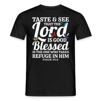 Jesus God Bible Verse Inspiring Gift - Men's T-Shirt - black - Front - AI Model Male 178 light (178cm)