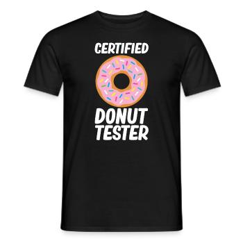 Donut Sprinkles Doughnut Fried Dough Sweet Dessert - Men's T-Shirt - black - Front - AI Model Male 178 light (178cm)