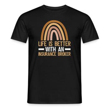 Conception de courtier d’assurance für Insurance Consultant - T-shirt homme - noir - Devant - AI Model Male 178 light (178cm)