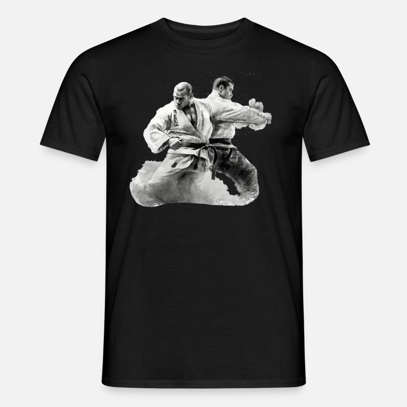 2 Jiu Jitso Kämpfer Geschenk - Männer T-Shirt - Schwarz