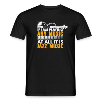 Musicien de jazz disant drôle d’orchestre Musique jazz - T-shirt homme - noir - Devant - AI Model Male 178 light (178cm)