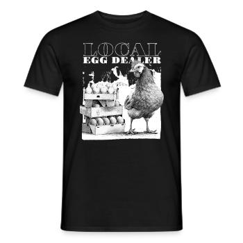 Local Egg Dealer Chickens Bleached Chicken Farmer - Men's T-Shirt - black - Front - AI Model Male 178 light (178cm)