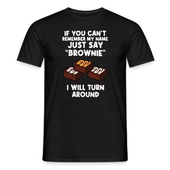 Brownie Food Bake Funny Brownies Lover Baker - Men's T-Shirt - black - Front - AI Model Male 178 light (178cm)