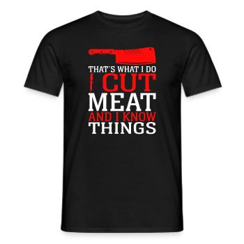 Grillen Steak Schweinefleisch Reiben Räuchern BBQ Fleisch Räuchern - Männer T-Shirt - Schwarz - Vorne - AI Model Male 178 light (178cm)