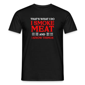 Grillen Steak Schweinefleisch Reiben Räuchern BBQ Fleisch Räuchern - Männer T-Shirt - Schwarz - Vorne - AI Model Male 178 light (178cm)