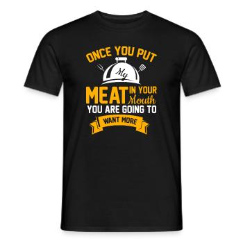 Grillen Steak Schweinefleisch Reiben Räuchern BBQ Fleisch Räuchern - Männer T-Shirt - Schwarz - Vorne - AI Model Male 178 light (178cm)