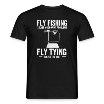 Fliegenfischer Design Für Bachforelle - T-shirt homme - noir - Devant - AI Model Male 178 light (178cm)