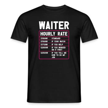 Serveuse Barman Serveur serveur - T-shirt homme - noir - Devant - AI Model Male 178 light (178cm)