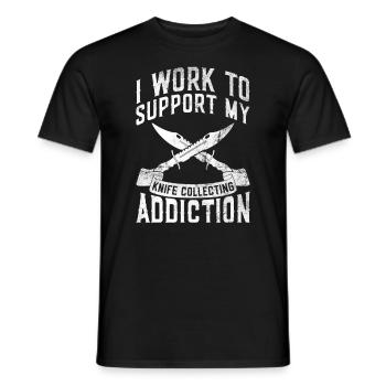 Messersammeln Und Messersammlung Knifaholic - Männer T-Shirt - Schwarz - Vorne - AI Model Male 178 light (178cm)