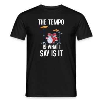 Drums Quote Drummer Music Band Drum Musician - Men's T-Shirt - black - Front - AI Model Male 178 light (178cm)