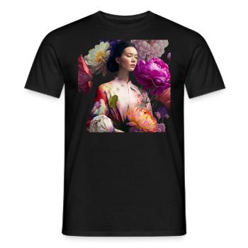 Geisha in Kimono Gift - Men's T-Shirt - black - Front - AI Model Male 178 light (178cm)