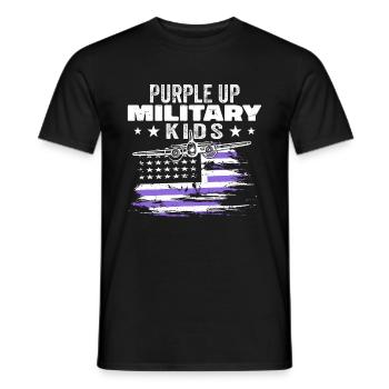Purple Up pour les enfants militaires - T-shirt homme - noir - Devant - AI Model Male 178 light (178cm)