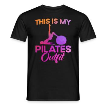 Pilates Ceci est mon cadeau de tenue Pilates - T-shirt homme - noir - Devant - AI Model Male 178 light (178cm)