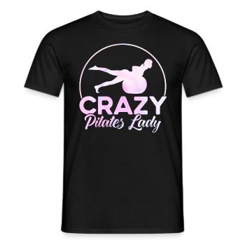 Pilates Crazy Pilates Lady Gift - Men's T-Shirt - black - Front - AI Model Male 178 light (178cm)