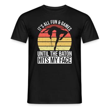 Baton Design Für Baton Twirler - Men's T-Shirt - black - Front - AI Model Male 178 light (178cm)