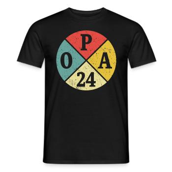 Opa 24 Geschenk Großvater Zukünftiger Opa 2024 - Männer T-Shirt - Schwarz - Vorne - AI Model Male 178 light (178cm)
