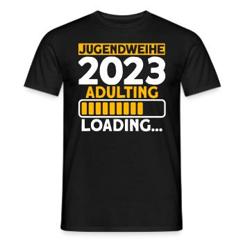 Jugendweihe 2023 Adulting Loading… Geschenk - Männer T-Shirt - Schwarz - Vorne - AI Model Male 178 light (178cm)