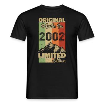 2002 Original - Made in 2002 - Limited Edition - Männer T-Shirt - Schwarz - Vorne - AI Model Male 178 light (178cm)