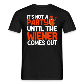 It's not a party until the hot dog gift - Men's T-Shirt - black - Front - AI Model Male 178 light (178cm)