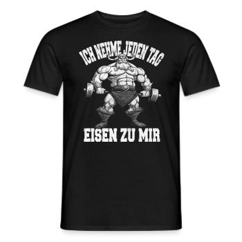Ich Nehme Jeden Tag Eisen Zu Mir Gym Bodybuilding - Männer T-Shirt - Schwarz - Vorne - AI Model Male 178 light (178cm)
