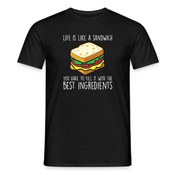 Lustiges Sandwich-Zitat Food-Liebhaber-Käse-Sandwiches - Männer T-Shirt - Schwarz - Vorne - AI Model Male 178 light (178cm)
