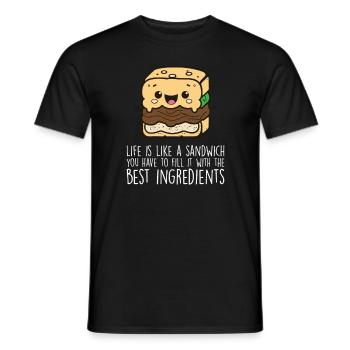 Lustige Sandwich-Liebhaber Essen Sandwiches - Männer T-Shirt - Schwarz - Vorne - AI Model Male 178 light (178cm)