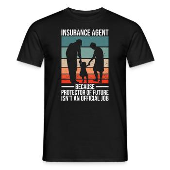 Conception d’agent d’assurance familiale pour les ventes d’assurance - T-shirt homme - noir - Devant - AI Model Male 178 light (178cm)