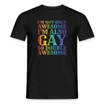 LGBTQ Lesbe Homosexuell Regenbogenflagge Stolz - Männer T-Shirt - Schwarz - Vorne - AI Model Male 178 light (178cm)