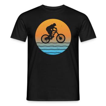 Sunset Mountainbike Retro MTB Mountainbiker - Männer T-Shirt - Schwarz - Vorne - AI Model Male 178 light (178cm)