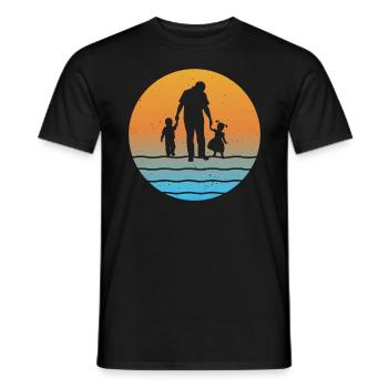 Père et fille fils grand-père et petite-fille et petit-fils - T-shirt homme - noir - Devant - AI Model Male 178 light (178cm)