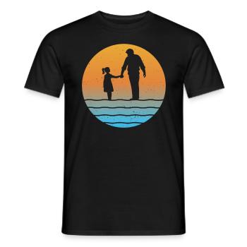 Vater und tochter Sunset Opa und Enkelin - Männer T-Shirt - Schwarz - Vorne - AI Model Male 178 light (178cm)