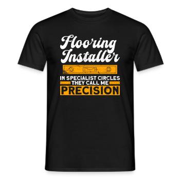 Bauboden-installateur-design Für - Männer T-Shirt - Schwarz - Vorne - AI Model Male 178 light (178cm)
