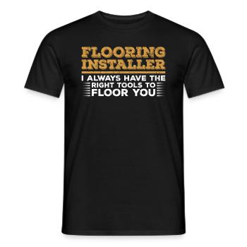Bodenbelagsverleger Design Für Bodenbelag - Männer T-Shirt - Schwarz - Vorne - AI Model Male 178 light (178cm)