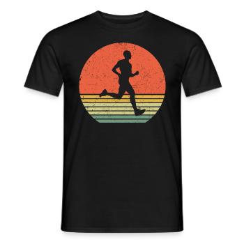 T-shirt vintage de course pour coureur joggeur - T-shirt homme - noir - Devant - AI Model Male 178 light (178cm)