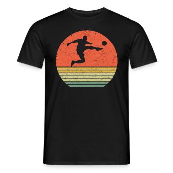 Soccer Football Retro Soccer Joueur de soccer - T-shirt homme - noir - Devant - AI Model Male 178 light (178cm)