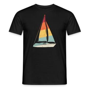 Sailing Sailboat Retro Sailing Ship Sea Yacht - Men's T-Shirt - black - Front - AI Model Male 178 light (178cm)