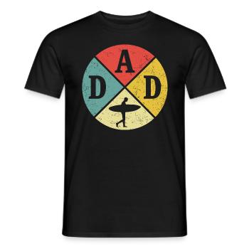 Retro Surf Dad Papa Surfen Vatertag - Männer T-Shirt - Schwarz - Vorne - AI Model Male 178 light (178cm)