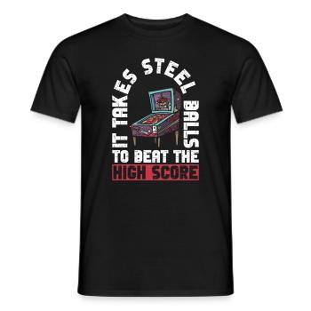 Spiel-flipping-machine-design Für - Men's T-Shirt - black - Front - AI Model Male 178 light (178cm)