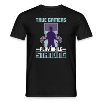 Flipper-flipping-machine-design Für - Men's T-Shirt - black - Front - AI Model Male 178 light (178cm)