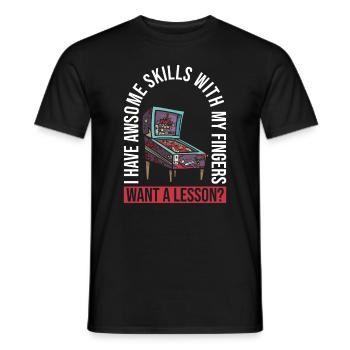 Flipper-arcade-spieldesign Für Flipperspieler - Men's T-Shirt - black - Front - AI Model Male 178 light (178cm)