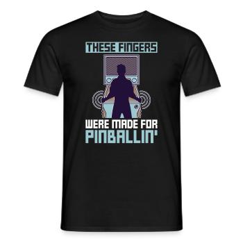 Flipper-arcade-spieldesign Für - Men's T-Shirt - black - Front - AI Model Male 178 light (178cm)