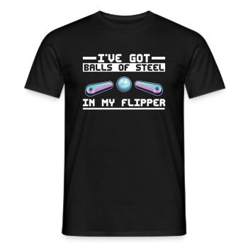 Retro-flipper-spieldesign Für Flipperspieler - Men's T-Shirt - black - Front - AI Model Male 178 light (178cm)