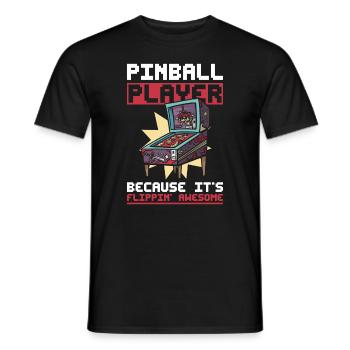 Flipper-arcade-spieldesign Für Flipperspieler - Men's T-Shirt - black - Front - AI Model Male 178 light (178cm)