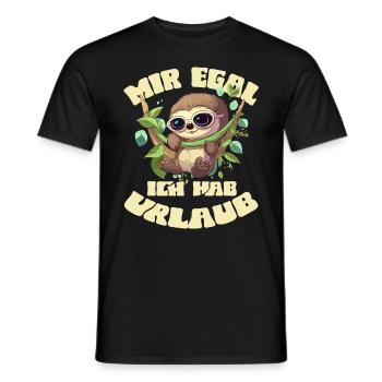 Mir Egal Ich Hab Urlaub Lustiges Faultier Urlaub - Männer T-Shirt - Schwarz - Vorne - AI Model Male 178 light (178cm)