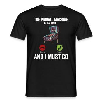 Retro-flipper-spiel-design Für Flipperspieler Und - Men's T-Shirt - black - Front - AI Model Male 178 light (178cm)