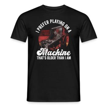 Retro-flipper-spieldesign Für Flipperspieler - Men's T-Shirt - black - Front - AI Model Male 178 light (178cm)