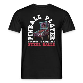 Flipper-arcade-spieldesign Für Flipperspieler - Men's T-Shirt - black - Front - AI Model Male 178 light (178cm)