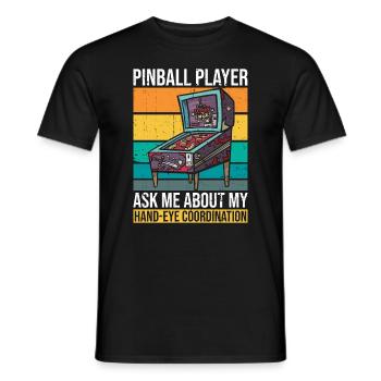Retro-flipper-spiel-design Für - Men's T-Shirt - black - Front - AI Model Male 178 light (178cm)