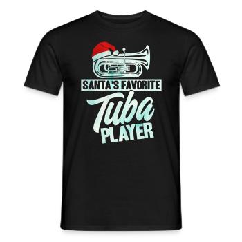 Tuba The Favorite Tuba Player Santa Claus Gesc - Men's T-Shirt - black - Front - AI Model Male 178 light (178cm)